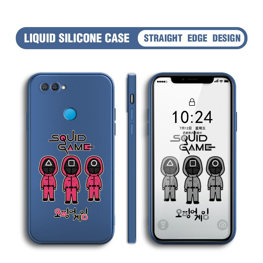 Jizetin for OPPO A12 Case Trend Cartoon Korean Squid Phone Cover Liquid Silicone Case Phone Protective Case