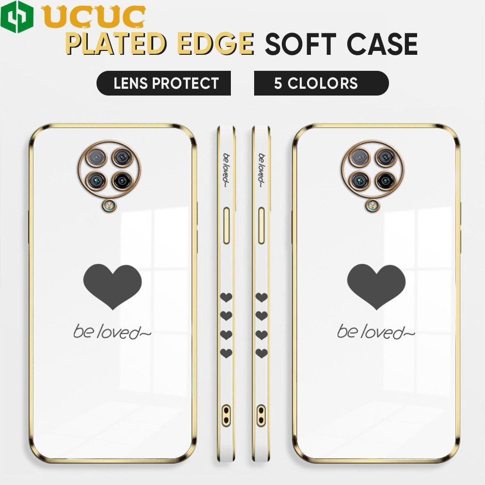 UCUC for Redmi K30 Pro / Xiaomi Poco F2 Pro / Pocophone F2 Pro / K30 Pro ZooM Back Cover + Free Lanyard Lover Heart Luxury 6D Plating Case Side Pattern Soft Silicone Square Phone Cases