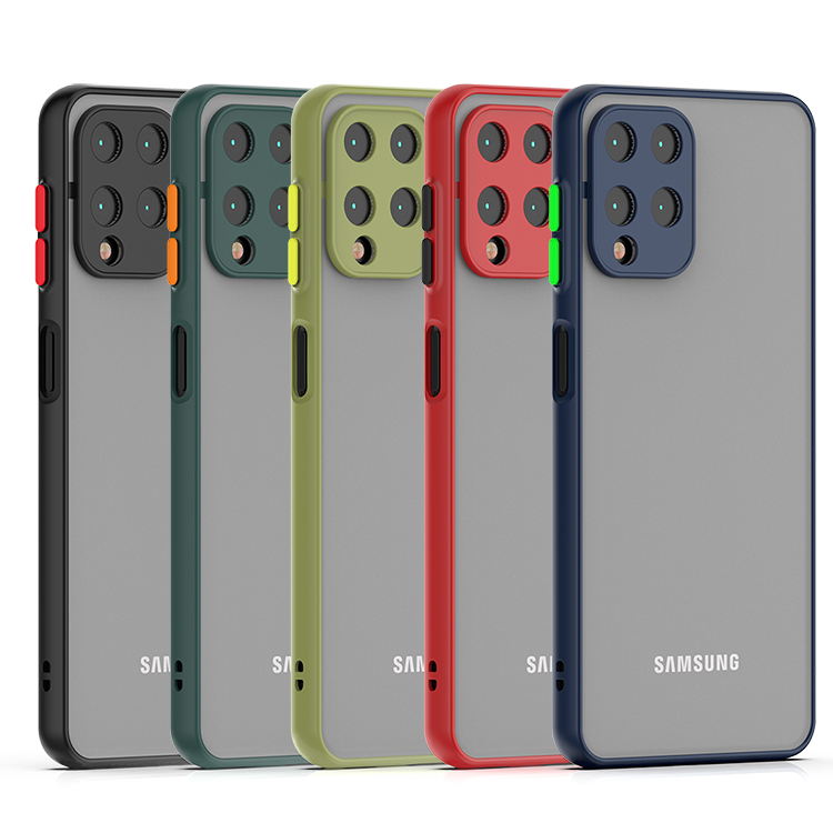 Camera Protection Bumper Phone Cases For Samsung galaxy A22 4g Matte Translucent Shockproof Back Cover
