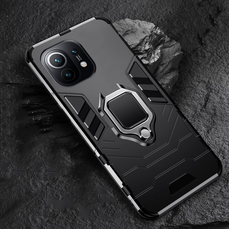 icasecover for Xiaomi Mi 11 Lite 5G NE Hard Case Hybrid Shockproof Car Magnetic Ring Buckle Stand Back Cover