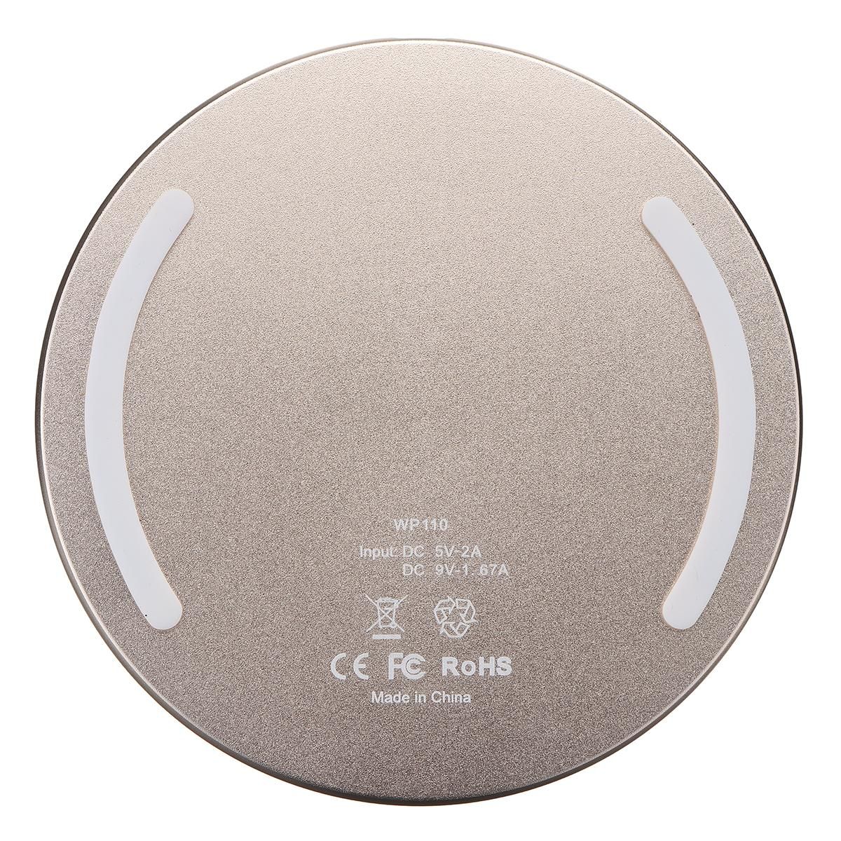 10W Wireless Charger Fast Charging For iPhone 8 Plus Samsung S8 Ultra-thin Pad Gold
