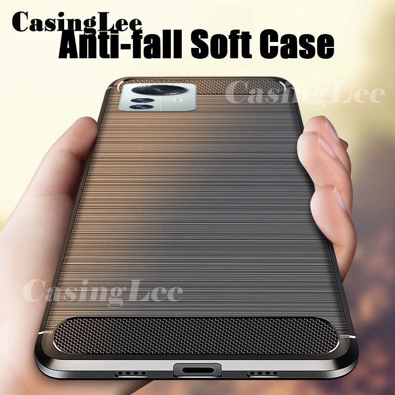 Casinglee For Xiaomi 12 Pro Case Carbon fiber drawing Soft Silicon Back Cover for Xiaomi12 Pro Phone cases For girls and Boys