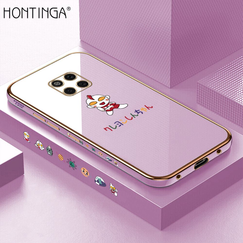 Hontinga for Huawei Mate 20 Pro Case Luxury 6D Plating Soft Casing Silicone Square Frame Phone Cover Shiny Bling Side Print Cartoon Childhood Memories Cases