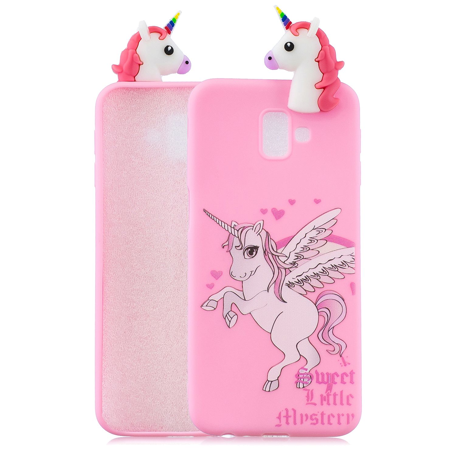 Yfashion For  J6 plus 3D Cute Coloured Painted l PU Anti-scratch Non-slip Protective Cover Back Case