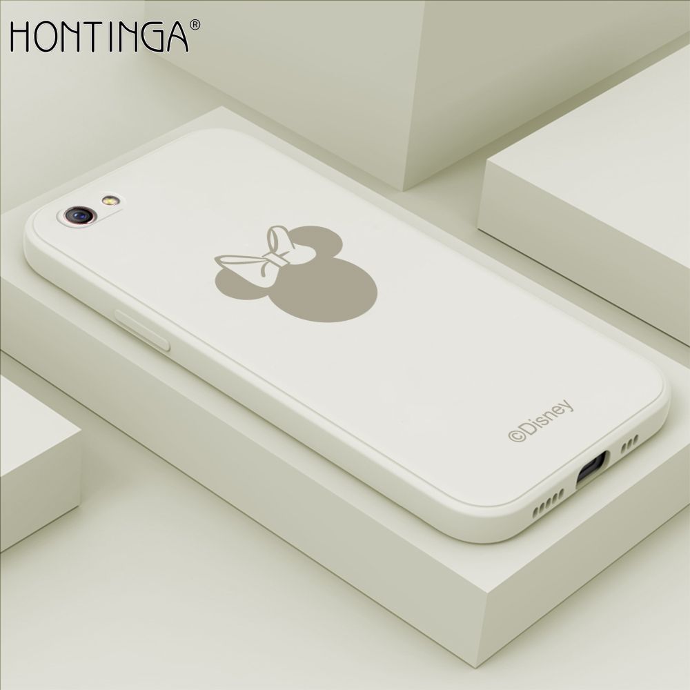 Hontinga for OPPO R9S Plus Case Cartoon Mouse Phone Case Soft Square Edge Silicone Cases Full Lens Cover Shockproof Protection Cover