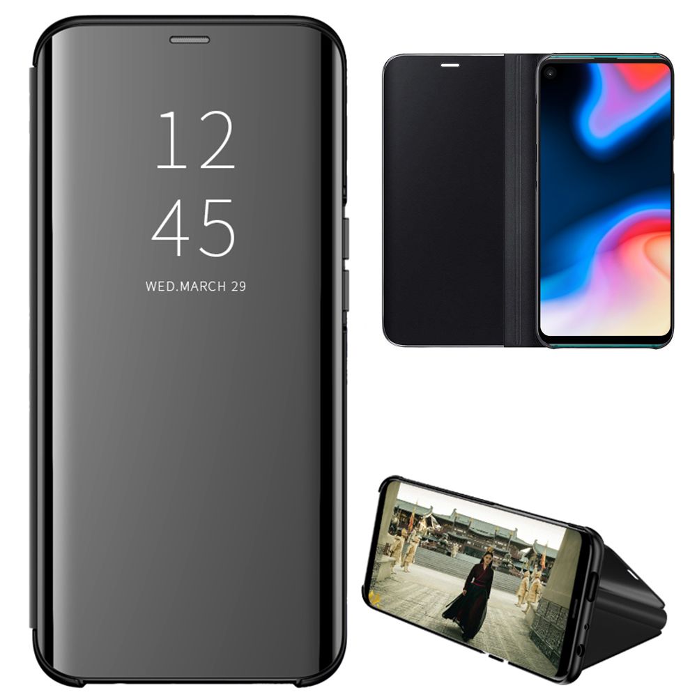 Smart Mirror Flip Phone Case For Samsung Galaxy A8S View PU Leather Stand Protective Cover