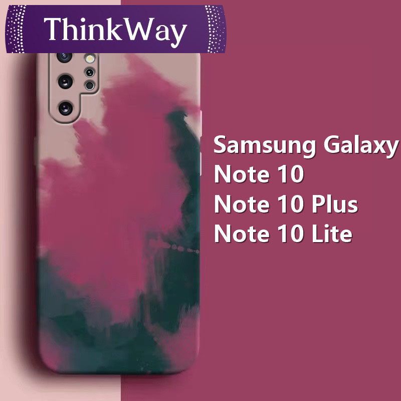 For Samsung Galaxy Note 10 Note 10 PLus Note 10 Lite Watercolor Mobile Phone Case Fashion Square Shockproof Silicone Phone Cover