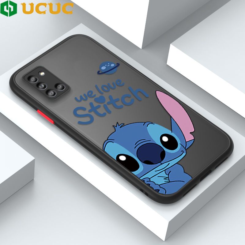 UCUC for Samsung Galaxy A31 Back Cover Peeping Stitch Frosted Transparent Hard Phone Case Thin Shockproof Full Cover Camera Protect Case