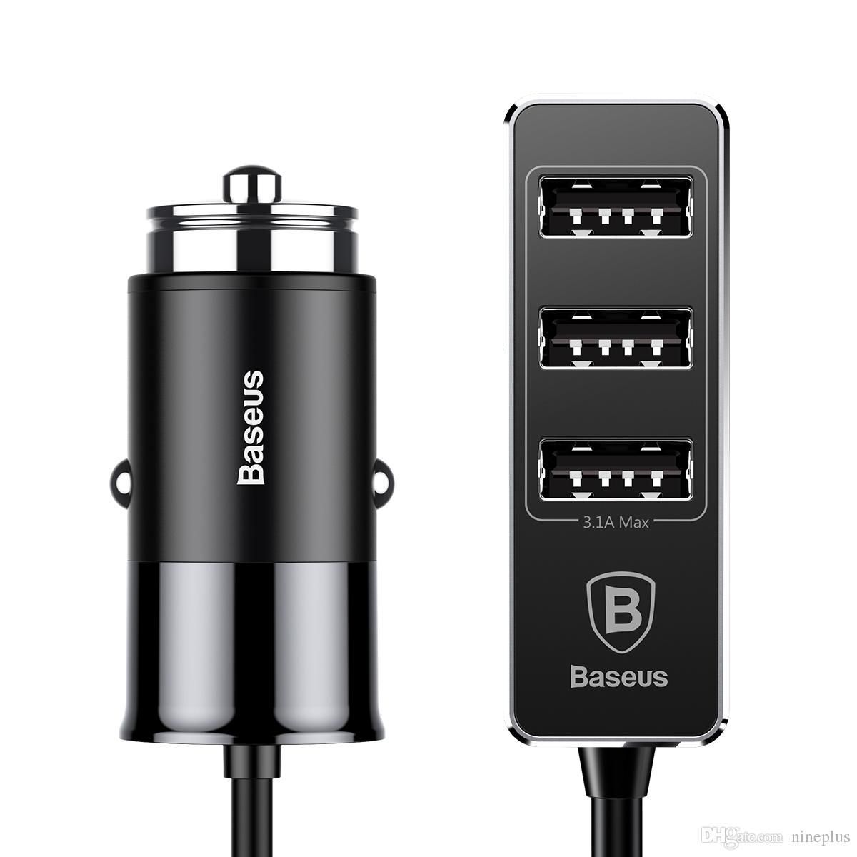 Baseus 5.5A 4 Ports USB Car Charger Multiple Expander Car-charger Adapter Fast