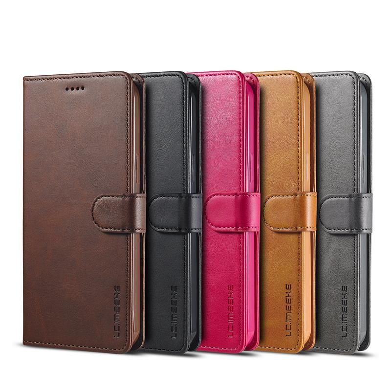 For Samsung Galaxy Note 8 9 10 Plus Note10 Lite Note20 Ultra Note10+ LC.IMEEKE PU Leather Phone Case Protective Retro Shockproof Card Flip Wallet Cover Built-in Stand