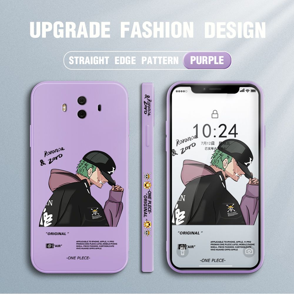 Jizetin for Huawei Mate 10 Case Anime One Piece Roronoa Zoro Side Design Phone Case Ultra Soft Edge Pattern Liquid Silicone Phone Cases