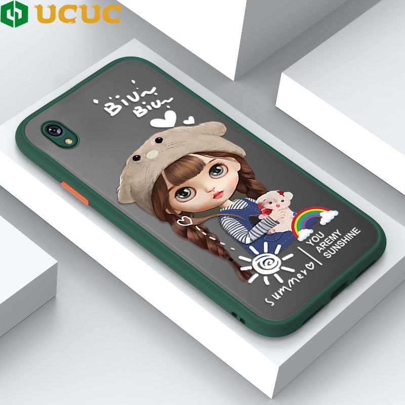 UCUC for ASUS Live / ZB501KL Back Cover Rainbow Lovely Girls Frosted Transparent Hard Phone Case Thin Shockproof Full Cover Camera Protect Case