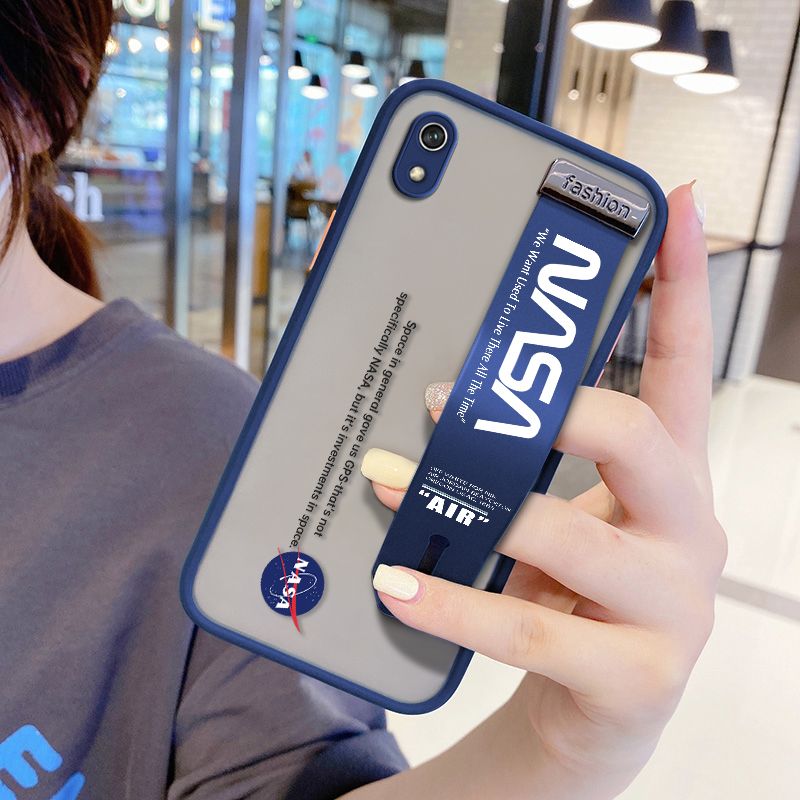 UCUC for Xiaomi Redmi 7A Wrist Strap Case Popular NASA Wristband Printing Cover Shockproof Frosted Phone Case