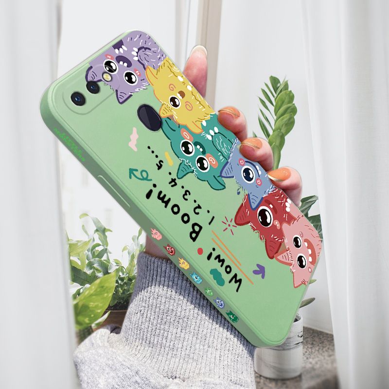 AMORVOR for OPPO R15 Pro Back Cover Cute Cartoon Monsters Side design Soft Case Liquid Silicone Phone Cases