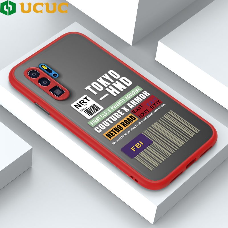 UCUC for Huawei P30 Pro Back Cover FBI Sticker Frosted Transparent Hard Phone Case Thin Shockproof Full Cover Camera Protect Case