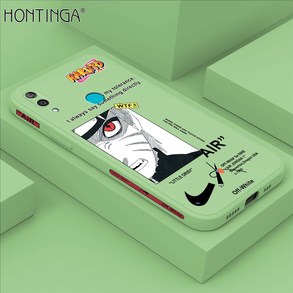 Hontinga for Huawei Y7 2019 / Y7 Prime 2019 Back Cover New Anime Naruto Side Design Case Square Edge Liquid Silicone Phone Case
