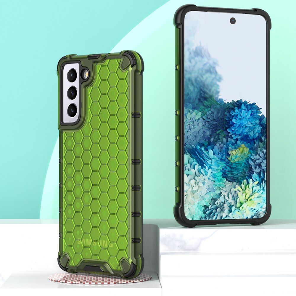 Honeycomb Airbag Cover Case for Samsung S21 Ultra S21 Plus 5G Note20 Ultra S21 FE A52 A32 A72 Shockproof Armor Transparent Case