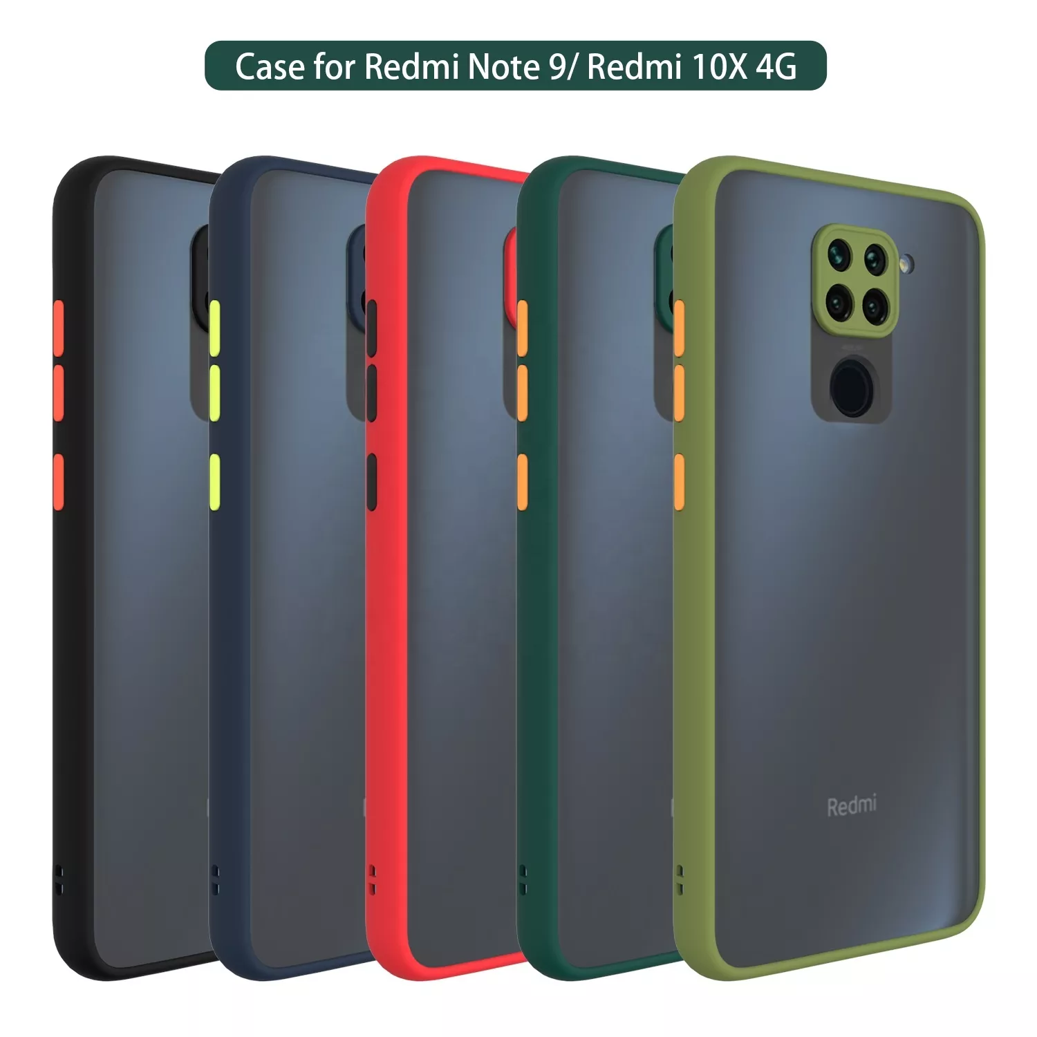 For Xiaomi mi Note 9 Shockproof matte frosted and smoky transparent phone back Cover Case