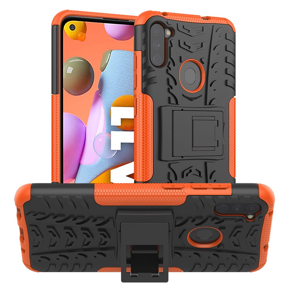 For Samsung Galaxy A11 Heavy Duty Armor Tough Hybrid Shockproof Dual Layer Kickstand Protective Case Cover