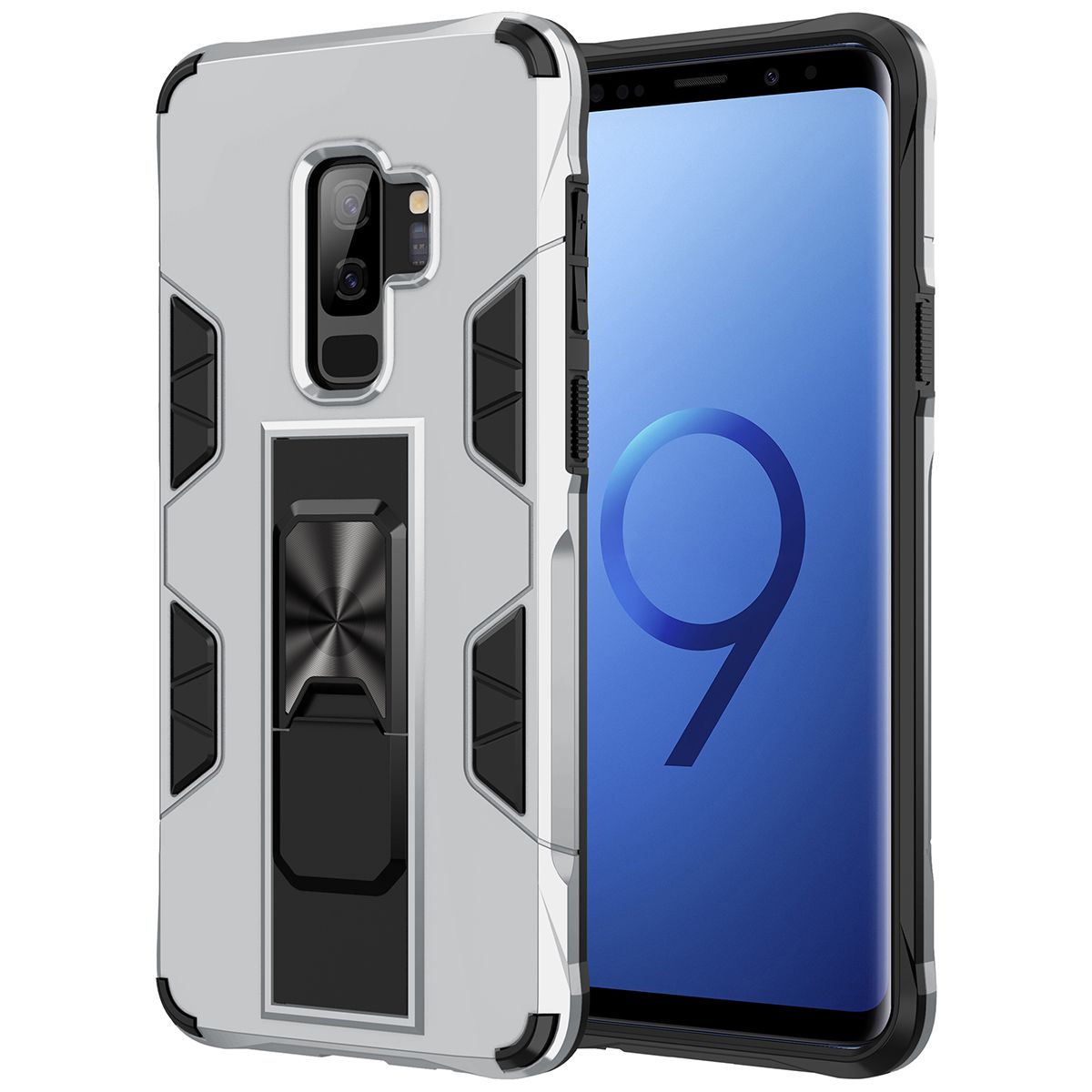 For Samsung Galaxy S9 Plus Phone Case Armor Magentic Ring Car Holder Cover