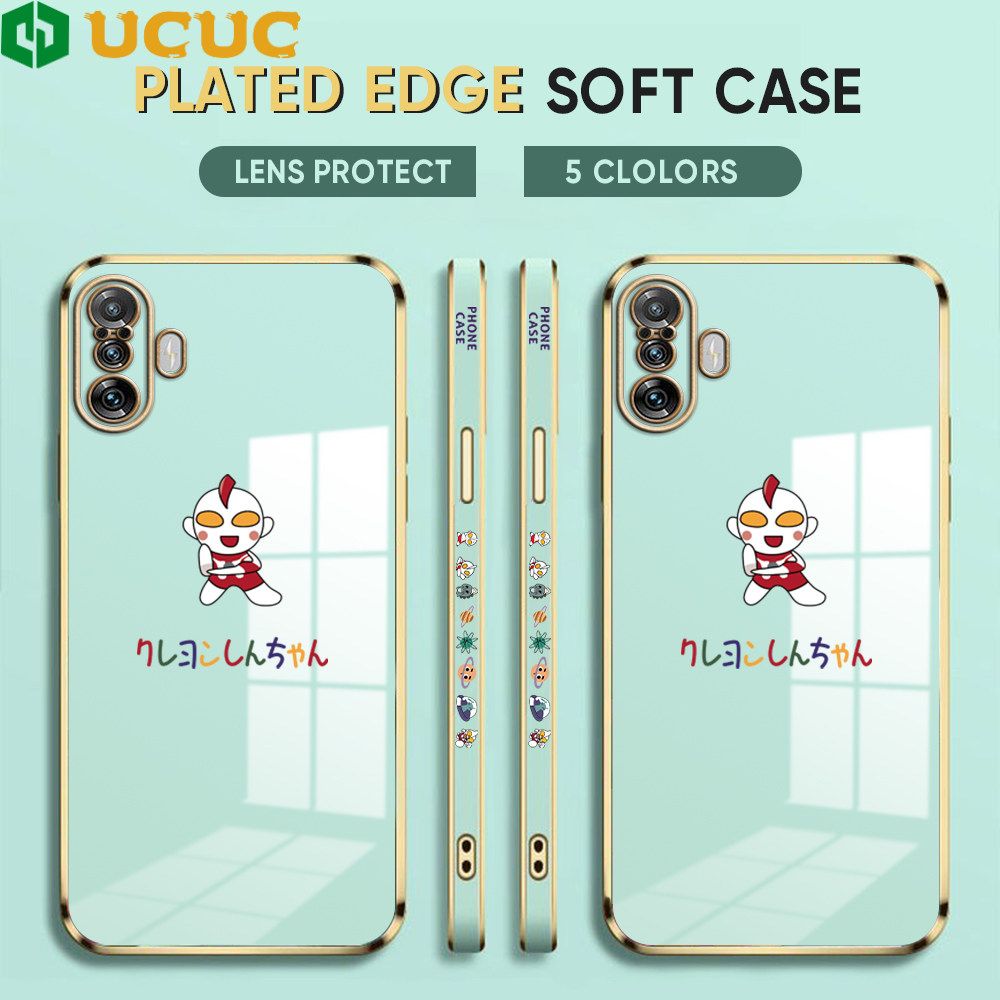 UCUC for Xiaomi Poco F3 GT / Redmi K40 Gaming Back Cover + Free Lanyard Altman Luxury 6D Plating Case Side Pattern Soft Silicone Square Phone Cases