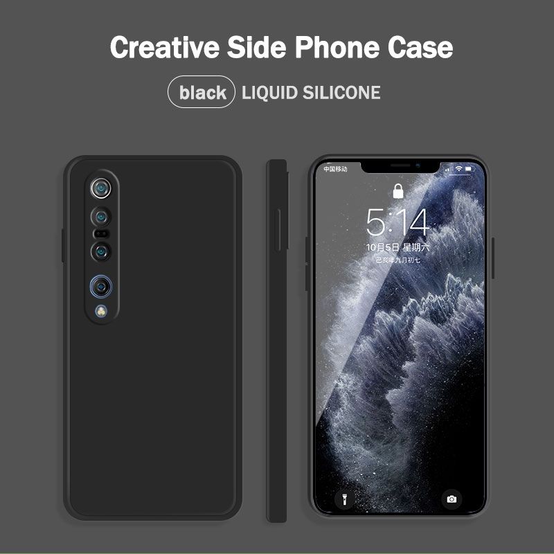 Lenuo Luxury Square Liquid Silicone Phone Case For Xiaomi Mi 10 Pro Thin Soft Back Cover Candy Casing