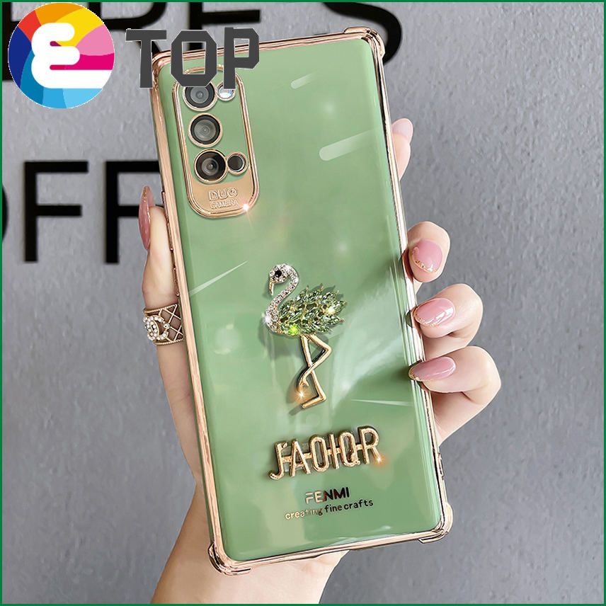 Suitable for flamingo opporeno4 mobile phone shell 4SE all-inclusive lens protection 4pro silicone soft protective sleeve rhinestones