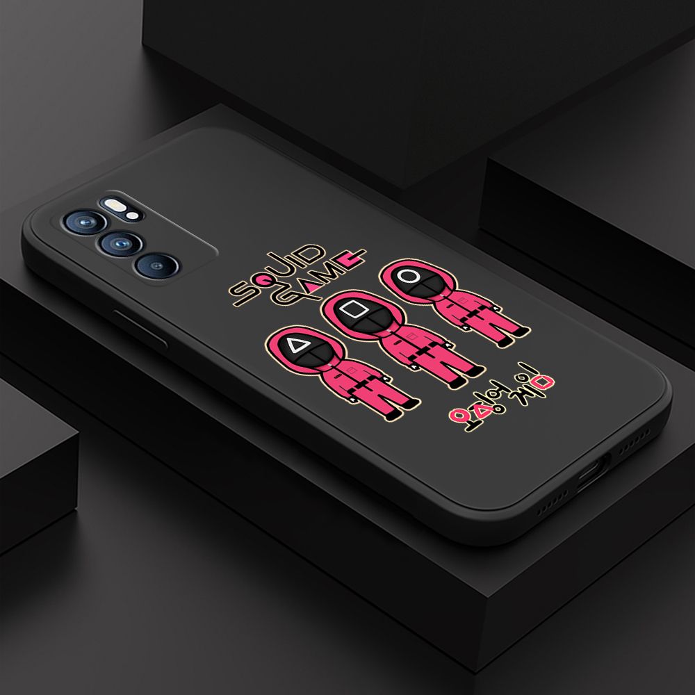 ZeroQiQi for OPPO Reno6 5G Case Trend Cartoon Korean Squid Phone Cover Liquid Silicone Case Phone Protective Case