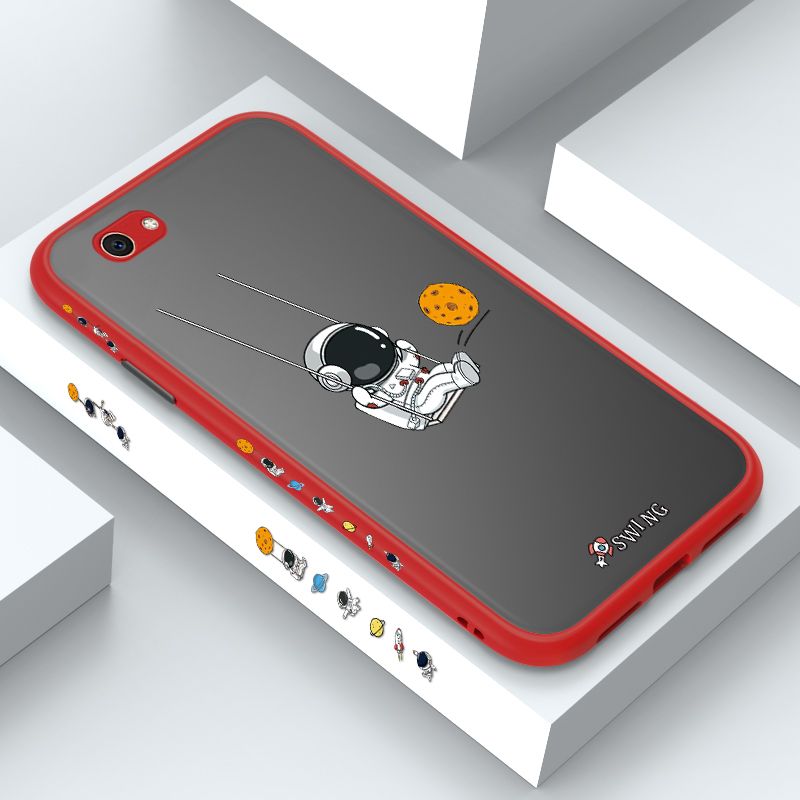 ZeroQiQi for Vivo Y71 Case Astronaut Swinging Side Printing Cover Frosted Ultra Thin Protective Anti Fall Phone Case