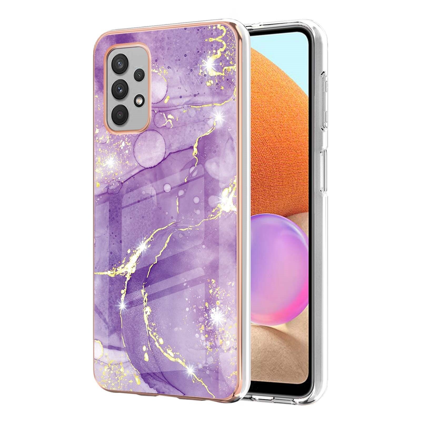 Casing for Samsung Galaxy A32 4G Ultra-Thin Marble Pattern Hybrid Hard Back Soft TPU Bumper Protective Case Cover