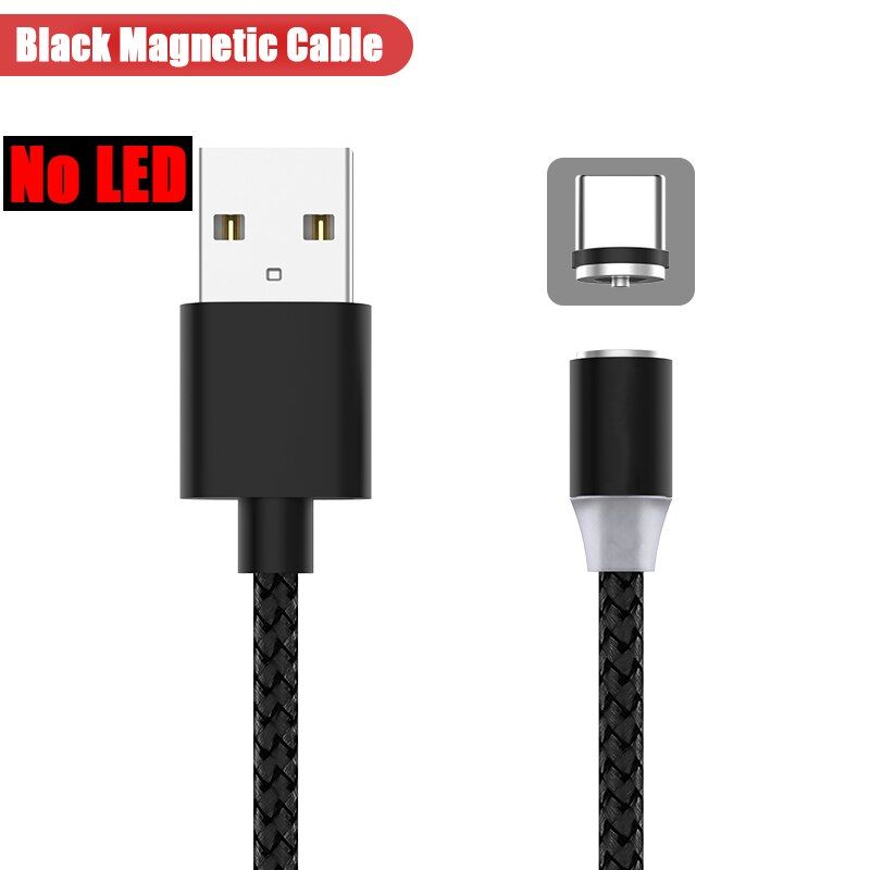 LED Streamer 2.4A Magnetic USB Cable Micro USB C Charging Wire Type C Magnetic Charger Cord Type-C Kable for Samsung