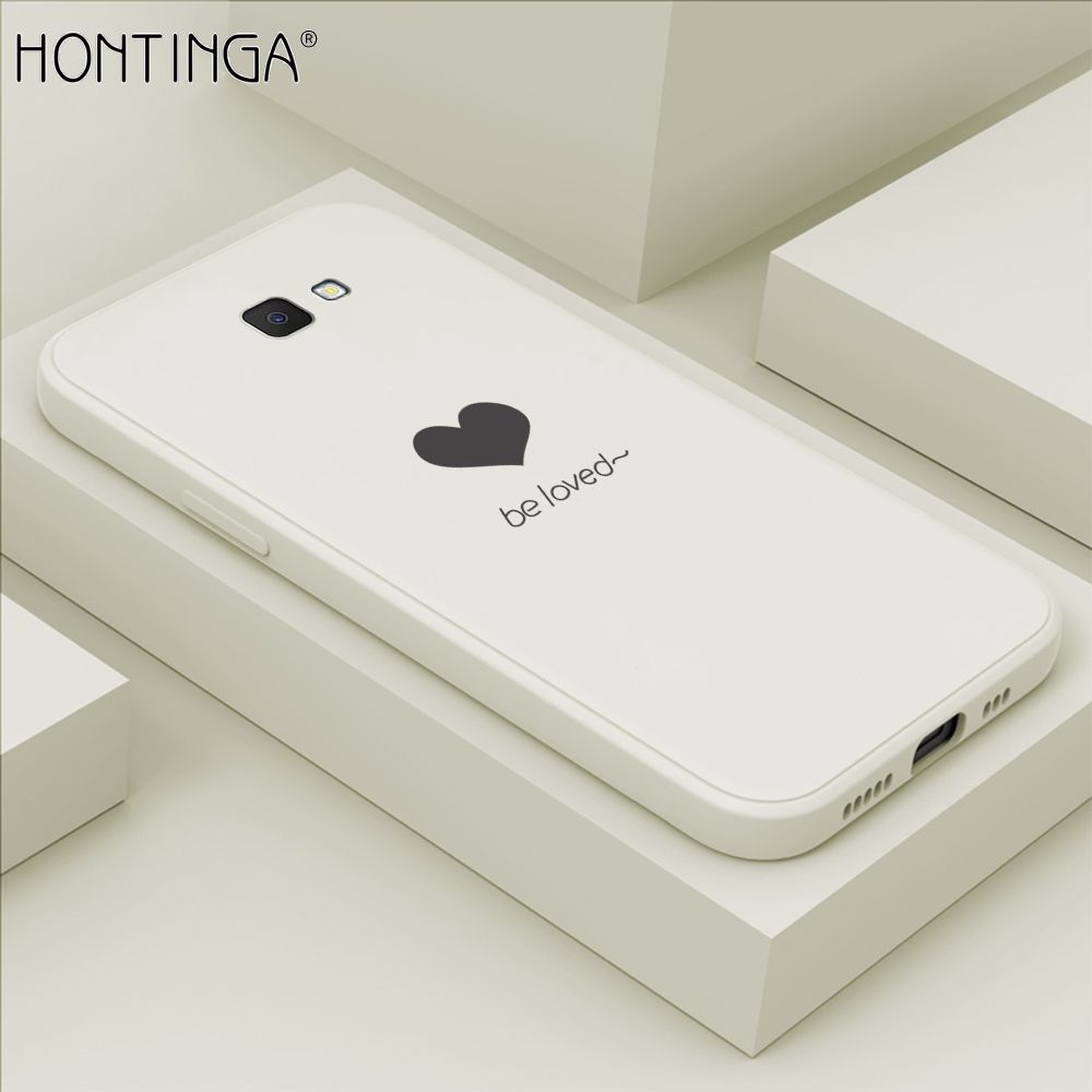Hontinga for Samsung J7 Prime Case Simple Lover Heart Pattern Back Cover Soft Square Edge Liquid Silicone Phone Cases
