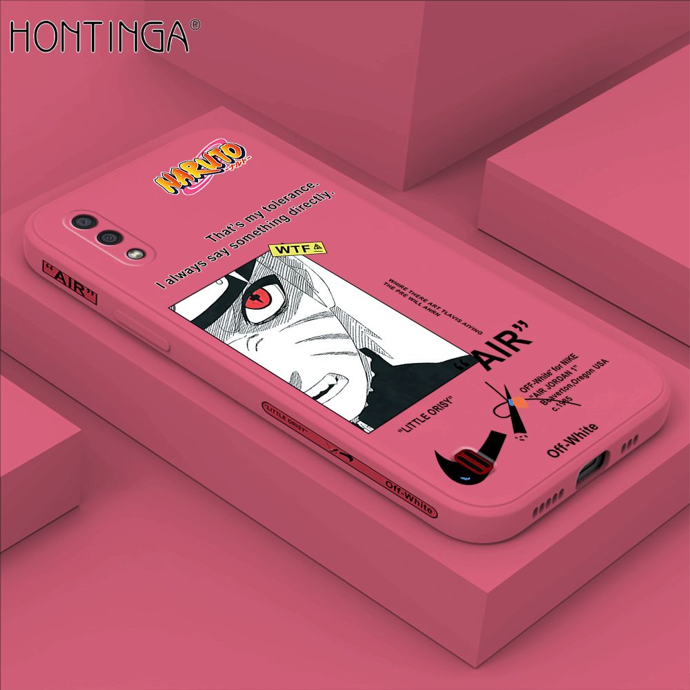 Hontinga for Samsung A01 Case Side Design New Anime Naruto for Boys Back Cover Soft Square Edge Pattern Liquid Silicone Trend Phone Cases