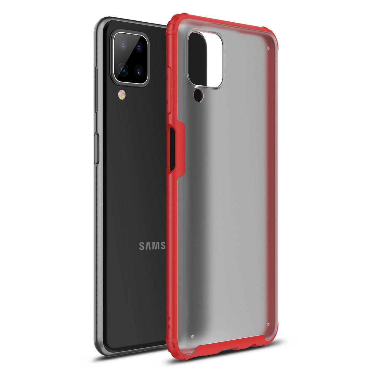 For Samsung Galaxy A12 Soft TPU + Sturdy PC Translucent Matte Drop-proof Case
