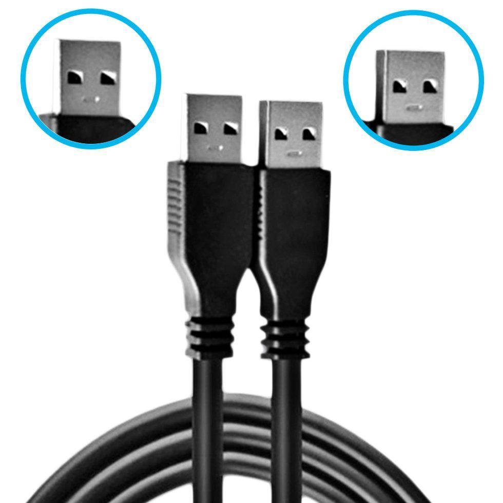 Gift Black USB 2.0 Male To Male Extension Connector Adapter Cable Cord - intl
