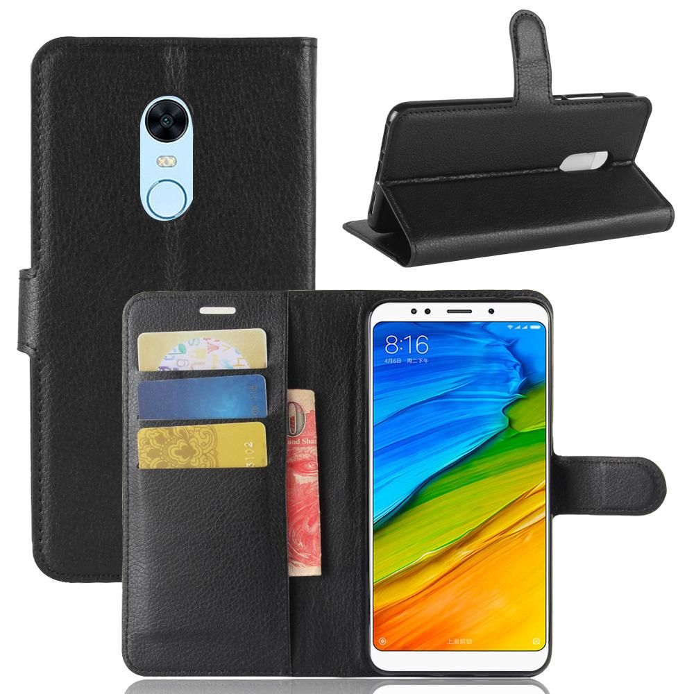 PU Leather Cover For Xiaomi Redmi 5 Plus Case Flip Magnetic Closure Stand Wallet Phone Casing