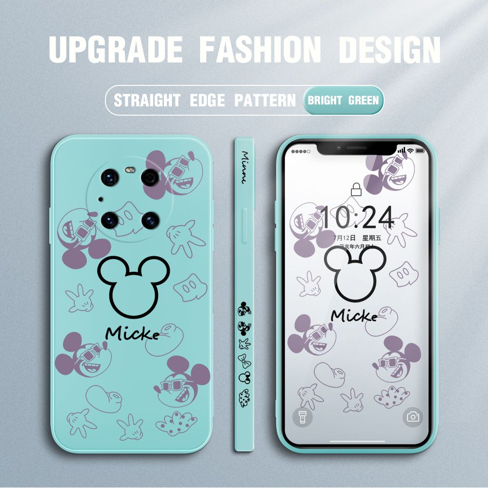 Jizetin for Huawei Mate 40 Pro Case Creative Printing Pattern Side Design Phone Case Square Edge Pattern Liquid Silicone Cases Full Cover Camera Shockproof Protective Case