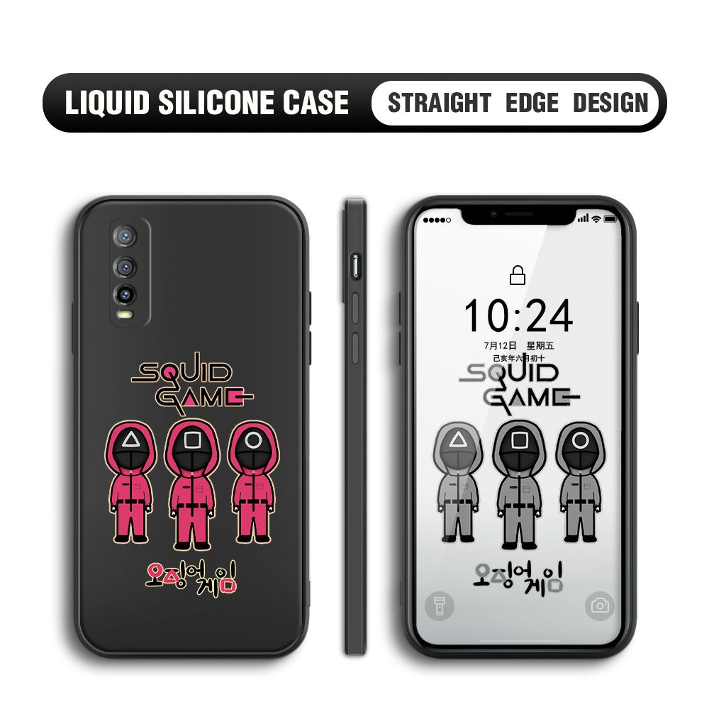 UCUC for Vivo Y70s Case Trend Cartoon Korean Squid Phone Cover Liquid Silicone Case Phone Protective Case