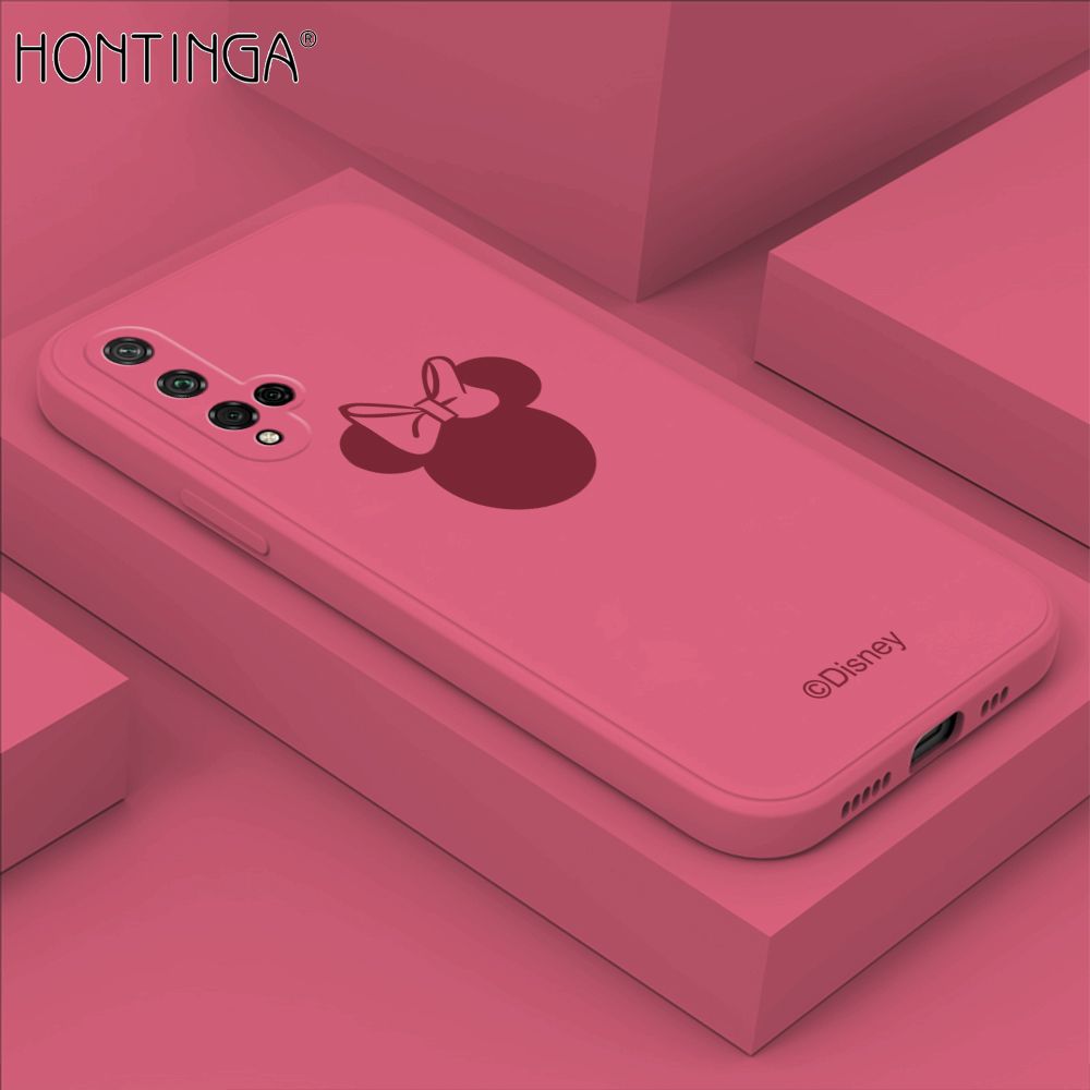 Hontinga for Honor 20 Case Cartoon Mouse Phone Case Soft Square Edge Silicone Cases Full Lens Cover Shockproof Protection Cover
