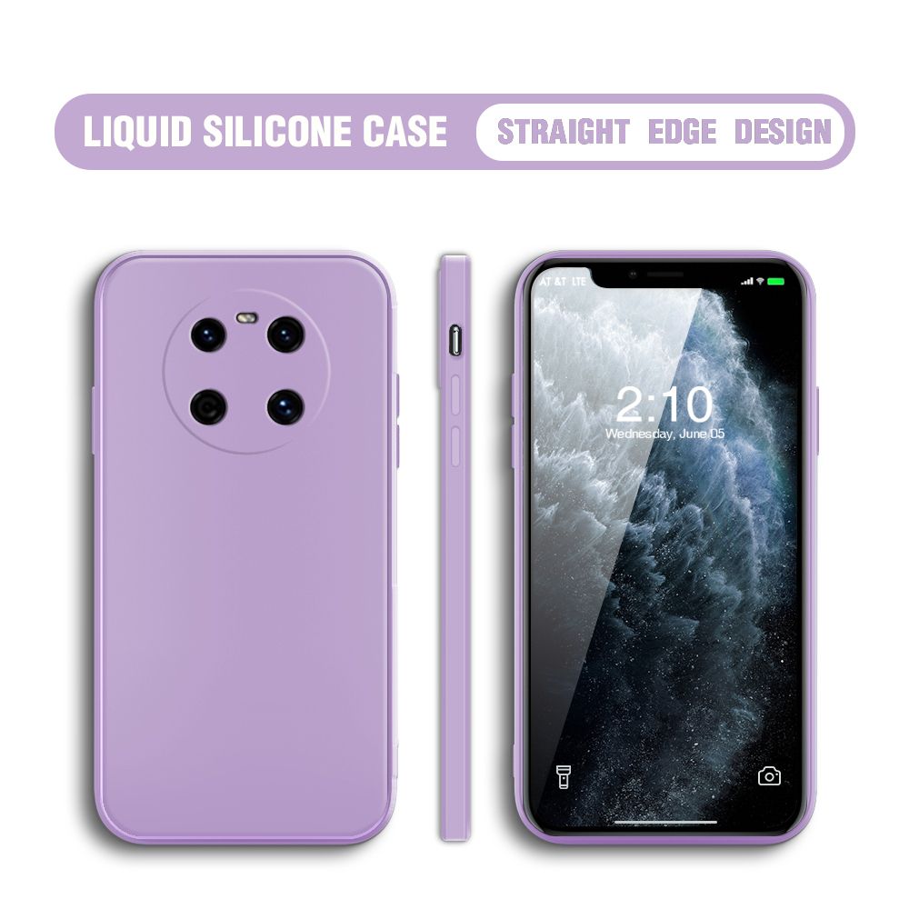 BILI for Huawei Mate 40 Back Cover Ultra Thin Soft Luxury Square Multicolor Liquid Silicone Phone Case