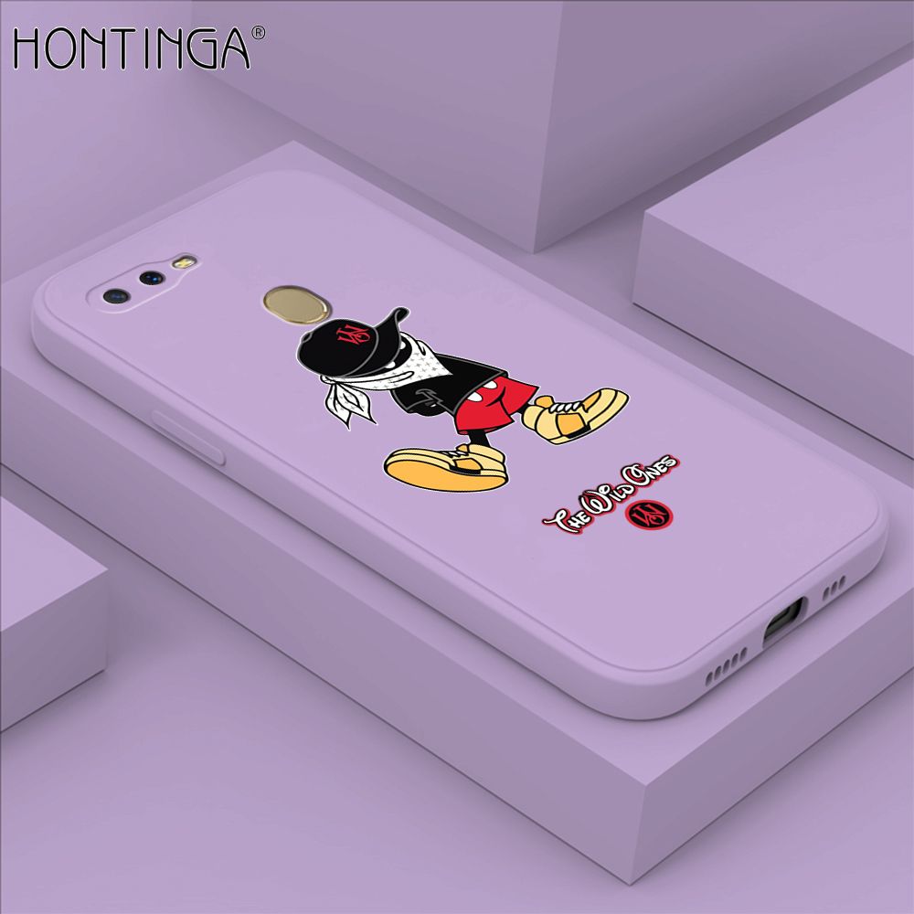 Hontinga for A5S A7 A12 A12S Case Cartoon Masked Mouse Phone Case Soft Square Edge Silicone Cases Full Lens Cover Shockproof Protection Cover