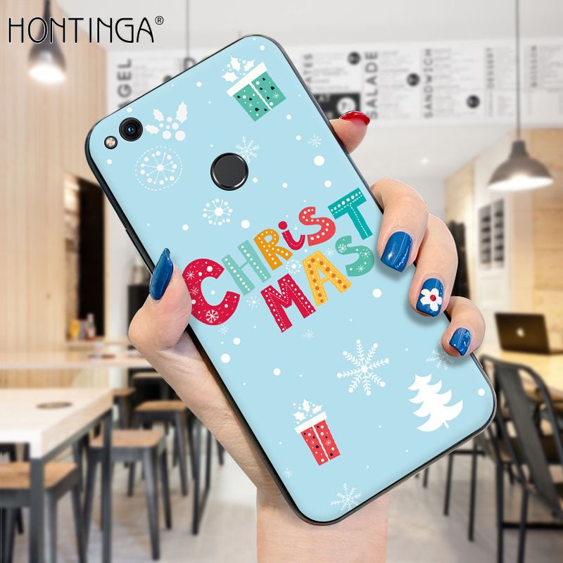 Hontinga for Honor 8 Lite Case Merry Christmas Gifts for Girls Boys Phone Cover Shockproof Soft Silicone TPU Cases