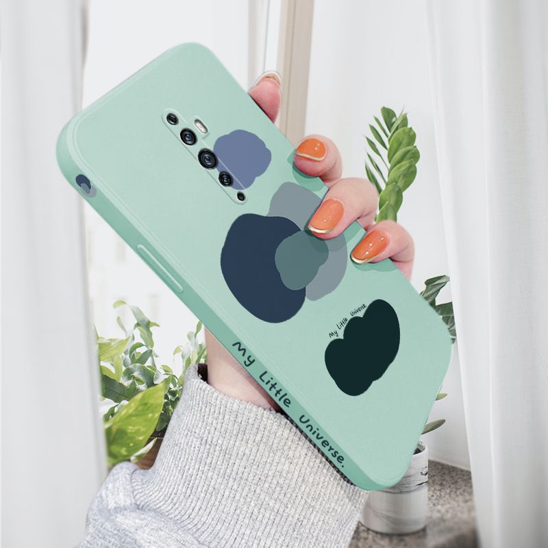 AMORVOR for OPPO Reno 2F/Reno 2 Z Back Cover Color Mixture Clouds Side design Soft Case Liquid Silicone Phone Cases