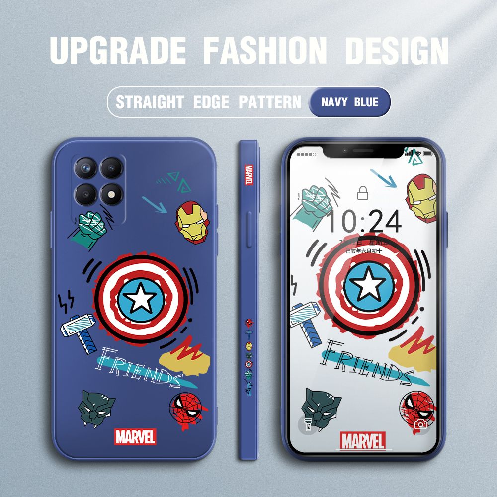 Jizetin for Realme 8I Back Cover Hero Props Side Design Liquid Silicone Phone Case Soft Full Camera Protect Phone Cases