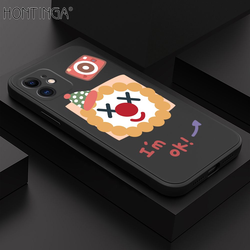 Hontinga for iPhone 12 Case New Cartoon Joker Phone Case Phone Case Soft Square Edge Silicone Cases Full Lens Cover Shockproof Protection Cover