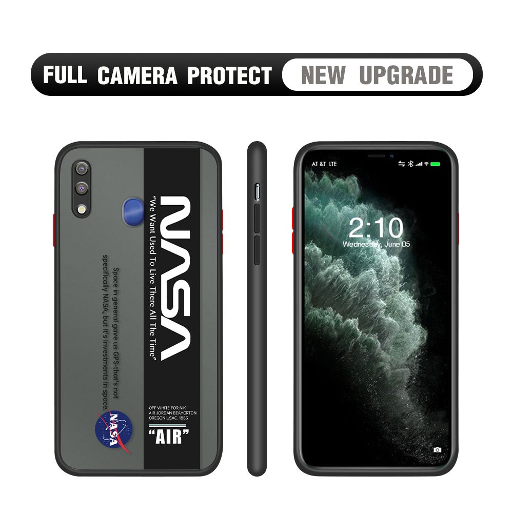 Hontinga for Samsung M20 Case Astronaut Space Logo Cases Edge Frosted Transparent Phone Cover