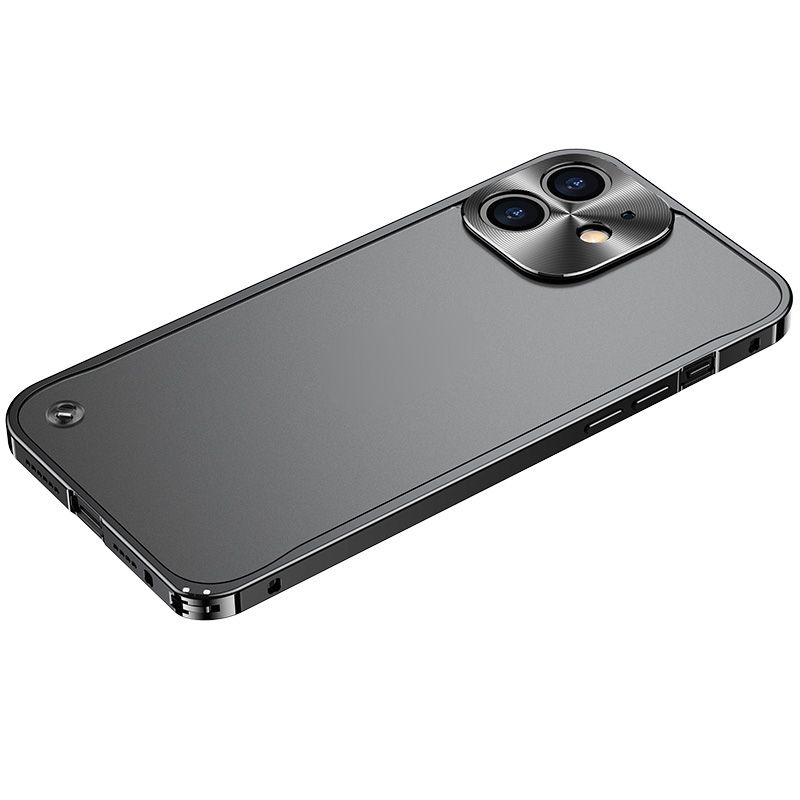 Metal Frame Frosted PC Shockproof Phone Case For iPhone 12 mini