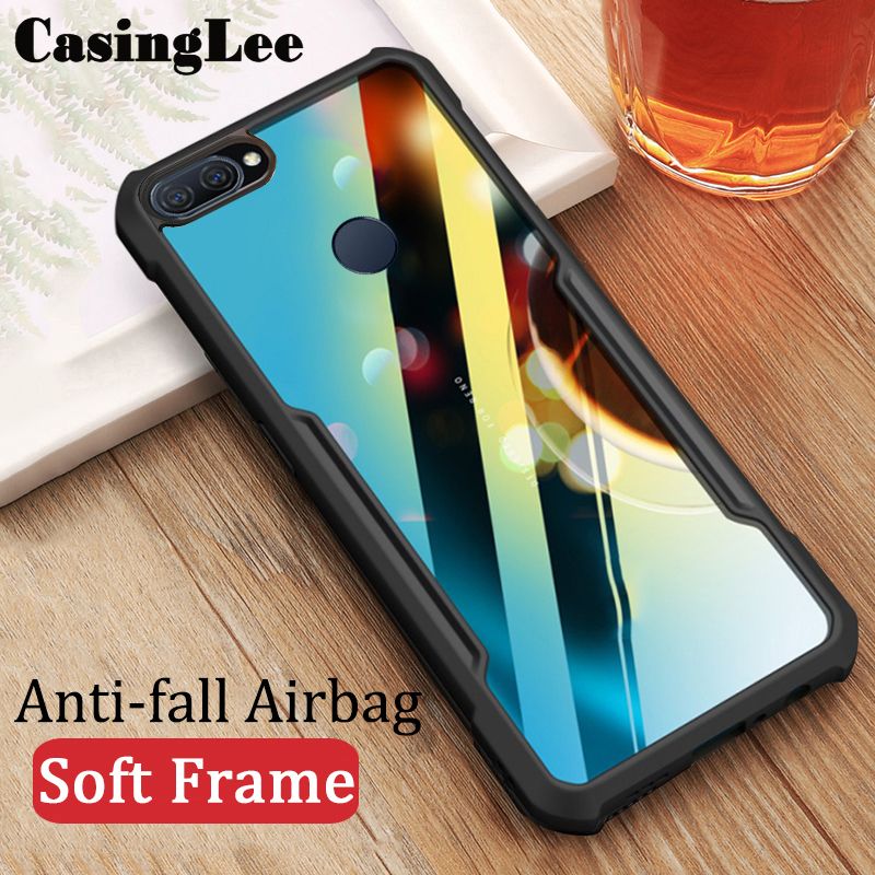 Casinglee for OPPO A12 case Transparent clear Airbag protector Soft Frame Hard Armor Cover OPPO A12 Phone case cover
