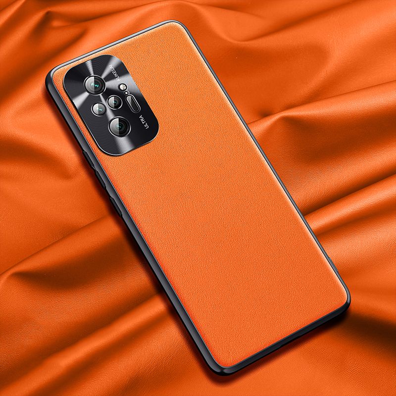 For Xiaomi Redmi Note 10 Pro/Redmi Note 10 Pro Max Simple Solid Color Leather Ultra-thin Drop-proof Shock-proof Protective Cover Suitable