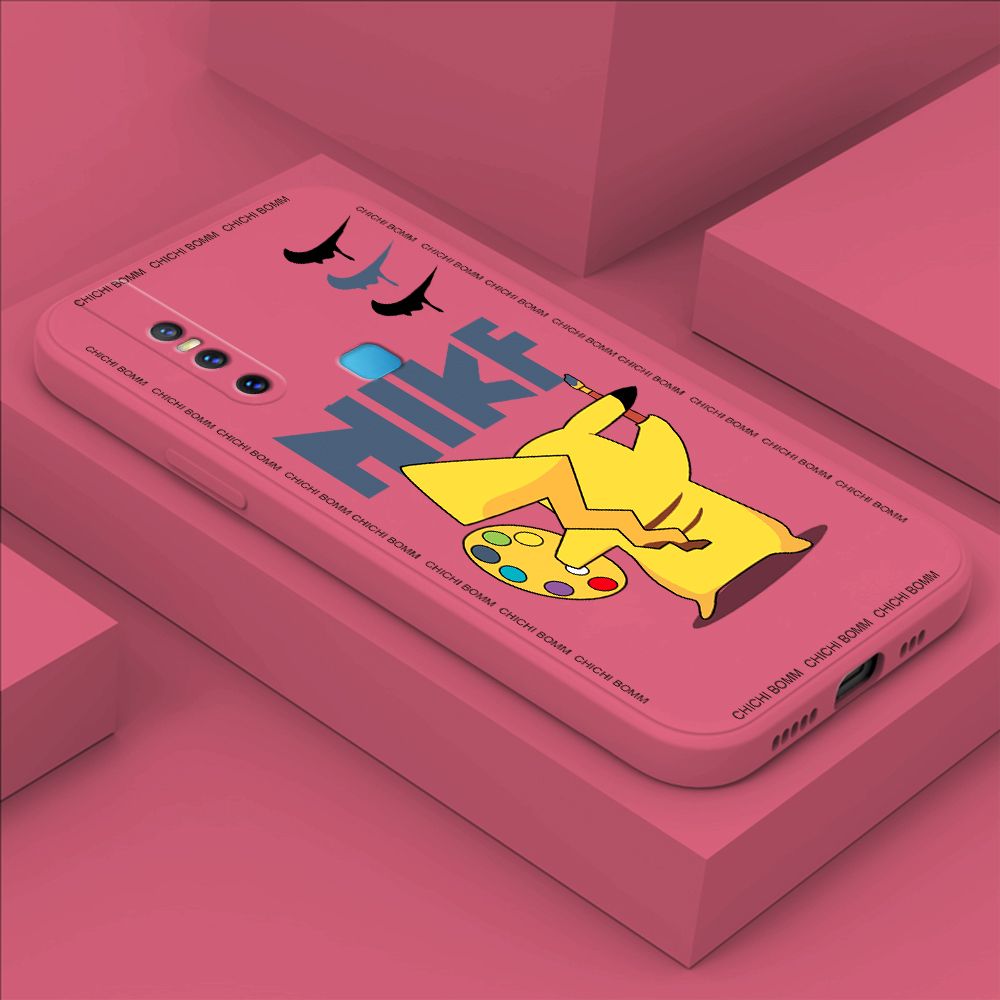 Hontinga for Vivo V15 Case Fashion Cartoon Animals Phone Case Phone Case Soft Square Edge Silicone Cases Full Lens Cover Shockproof Protection Cover